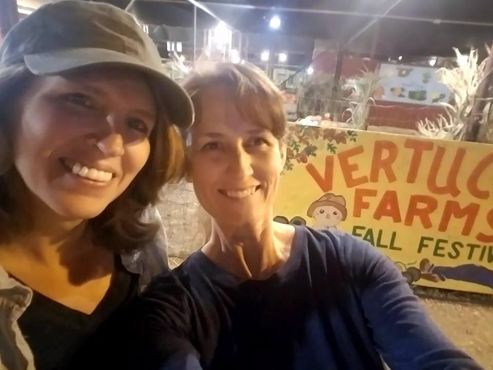 Marnie Pehrson Kuhns and Leslie Householder at the Corn Maze in Arizona - fall 2017